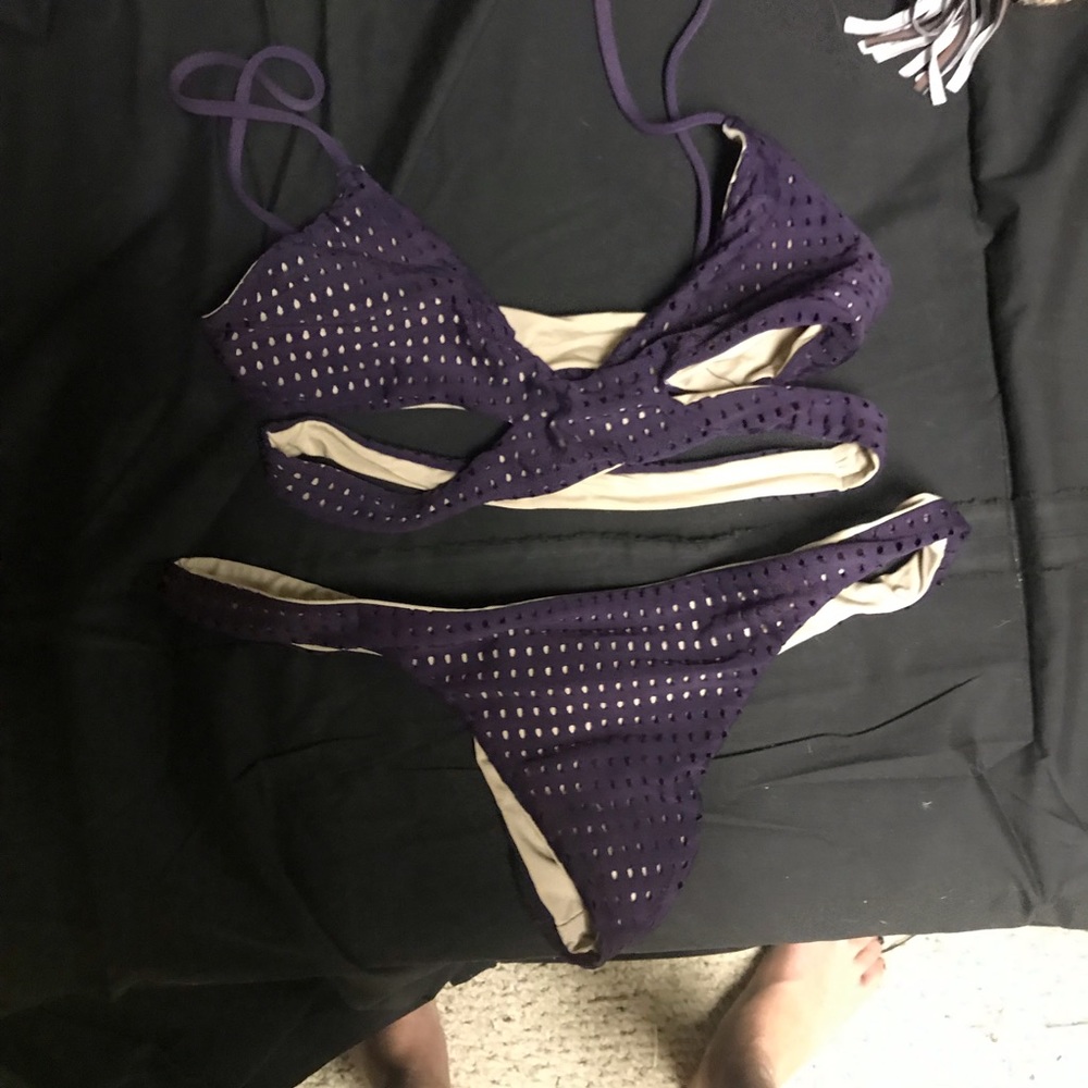 Acacia plum mesh swimsuit